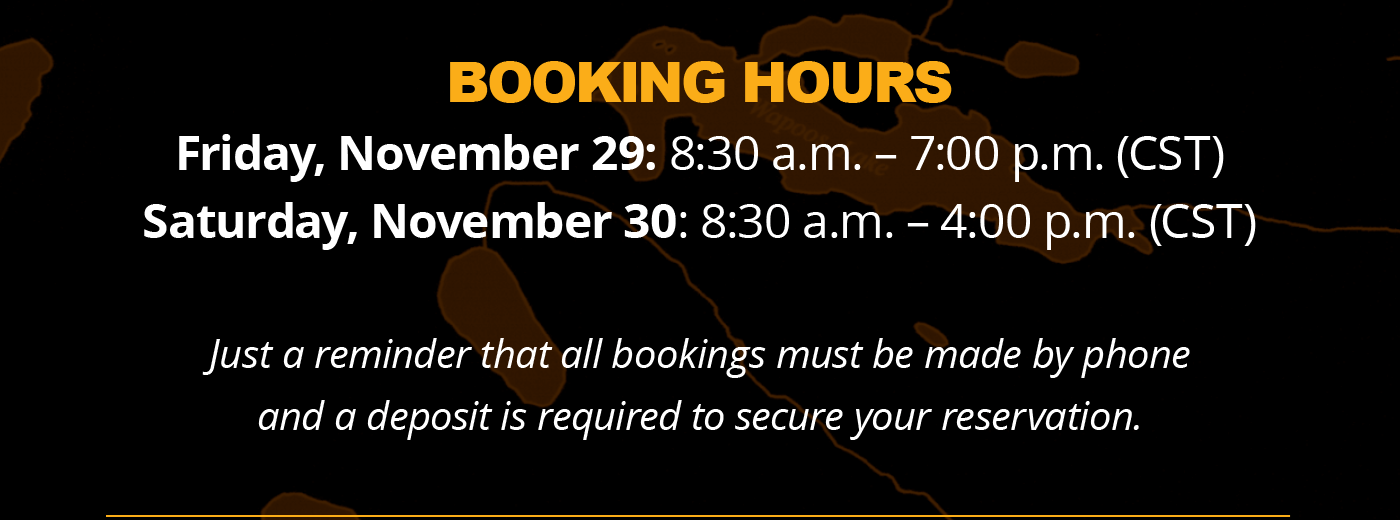 Black Friday - Booking Hours