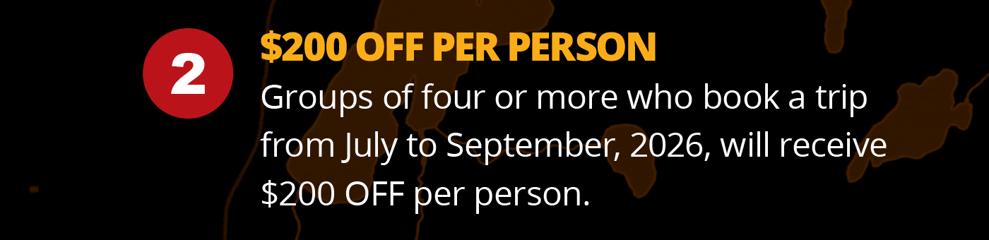 2 - $200 OFF per person