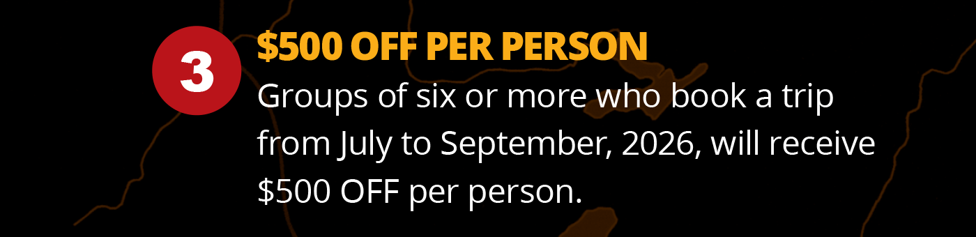 3 - $500 OFF per person