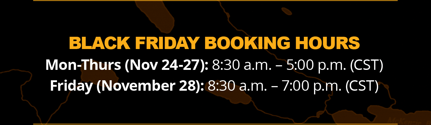 2025 Black Friday Booking Hours