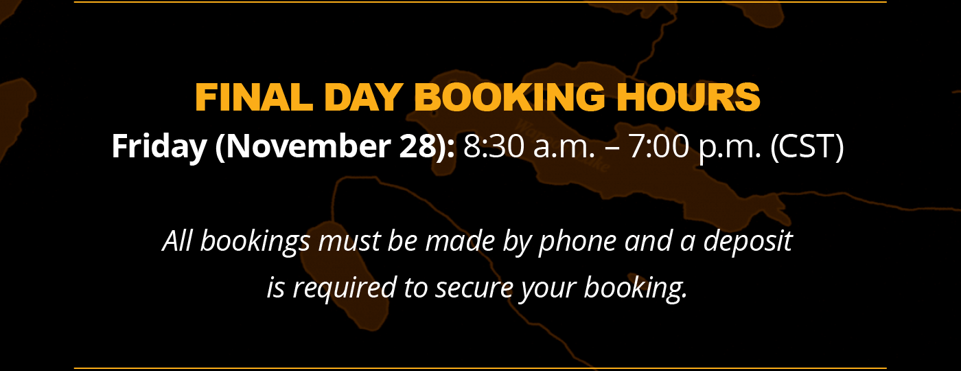 FINAL DAY BOOKING HOURS