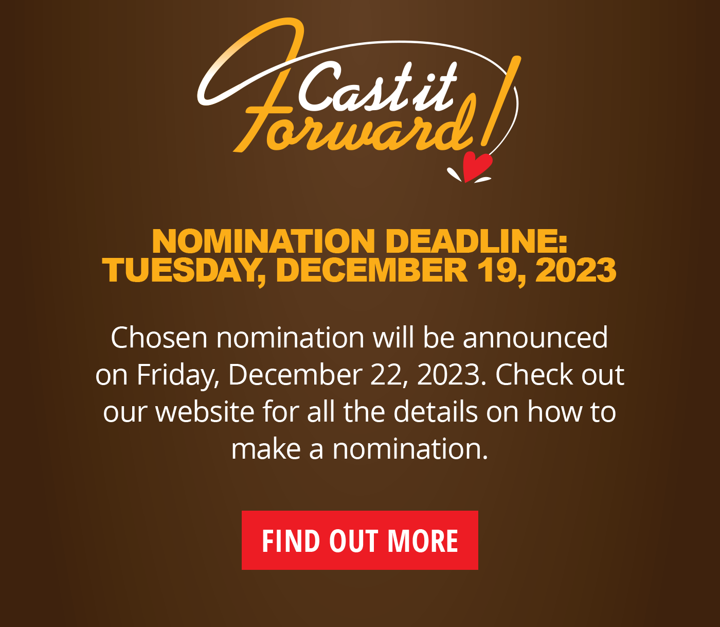 Nomination Deadline is Tuesday, December 19