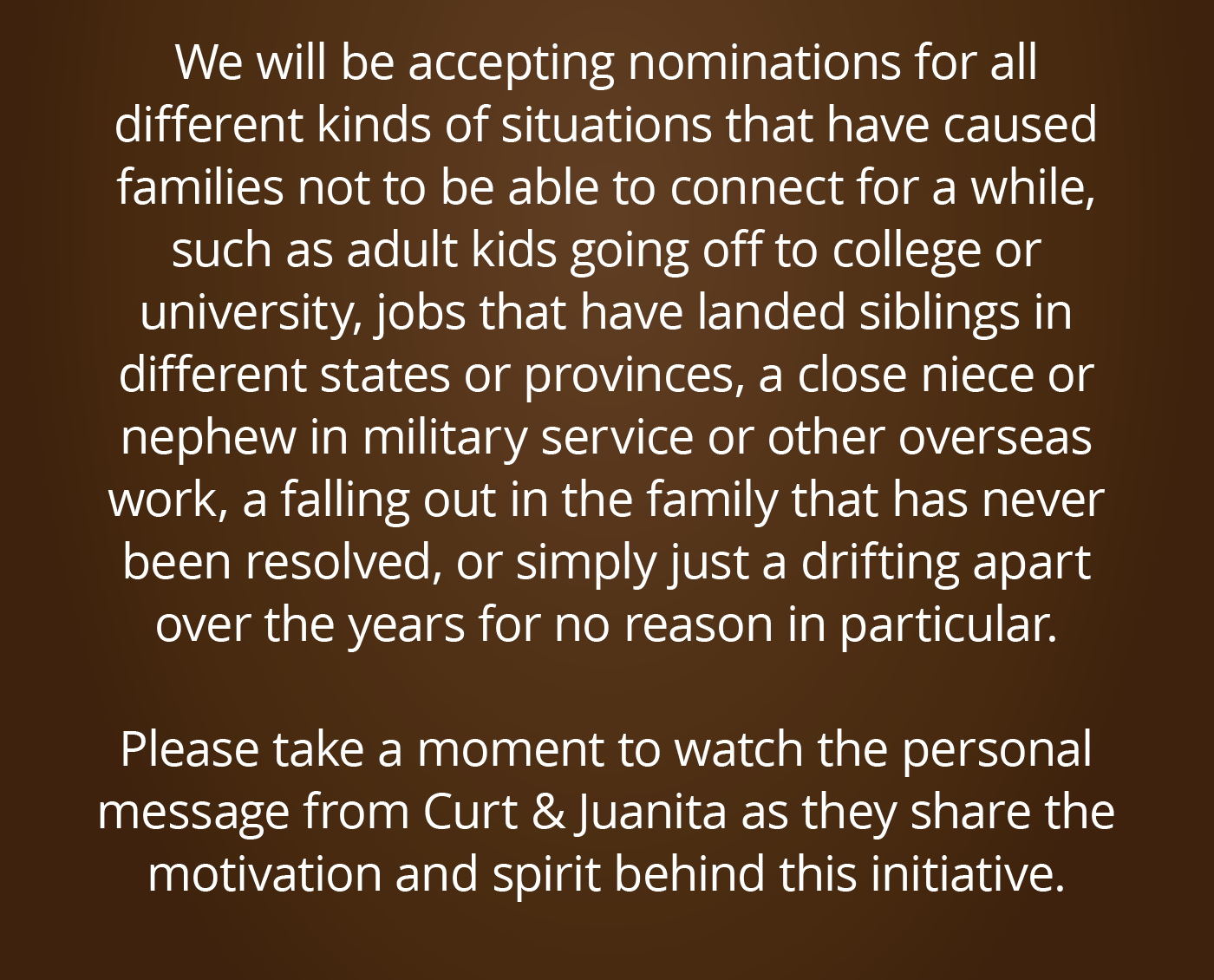 We Will Be Accepting Nominations!