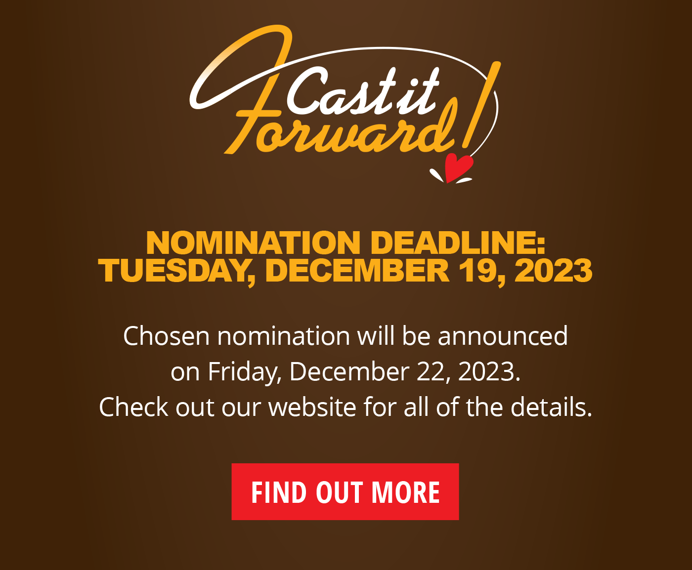 Nomination Deadline is Tuesday, December 19