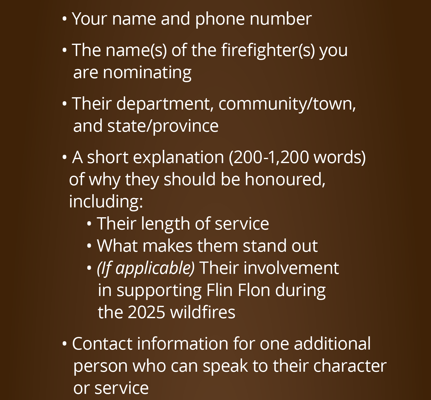 Your name and phone number