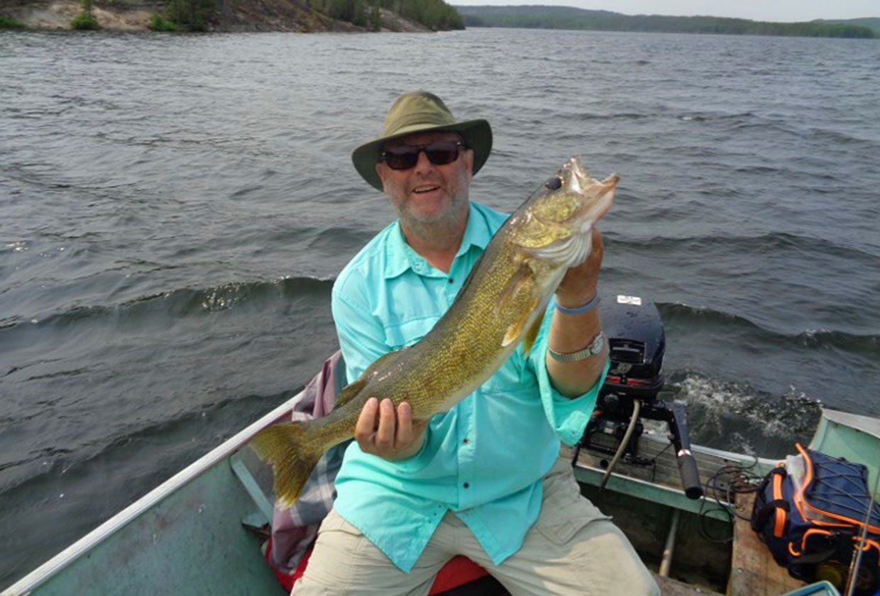 Bob Fischer on Siers Lake with a huge Walleye