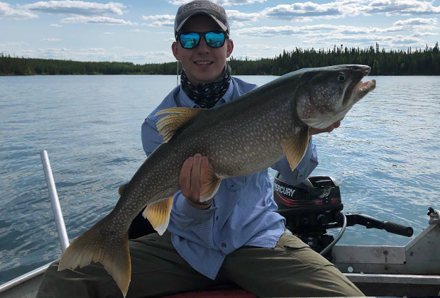 Nevin O'Donnell with a Big Lake Trout